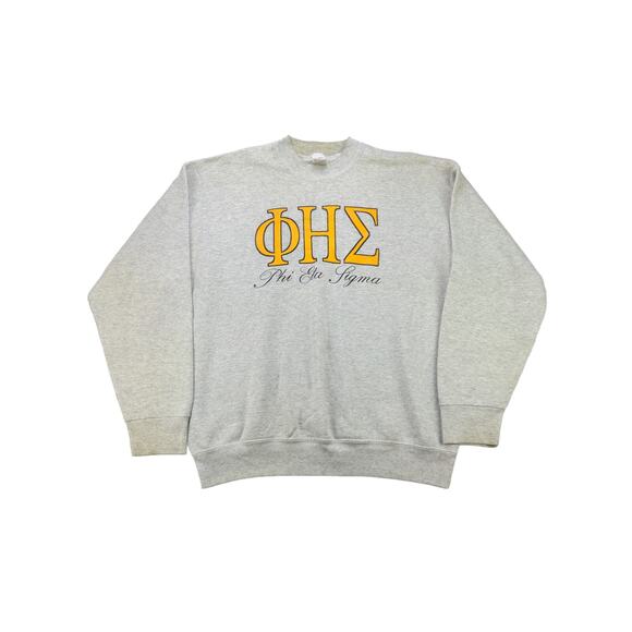 Mens Vintage Fruit of the Loom Phi Eta Sigma Pullover Sweatshirt SZ XL Gray - Picture 1 of 11